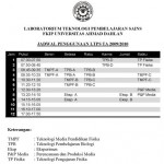 Jadwal Penggunaan Ruang LTPS